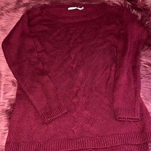 NWOT! JustFab Burgundy Tunic Sweater